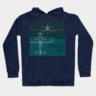 F4U Corsair: Iconic Warbird in blueprint Hoodie